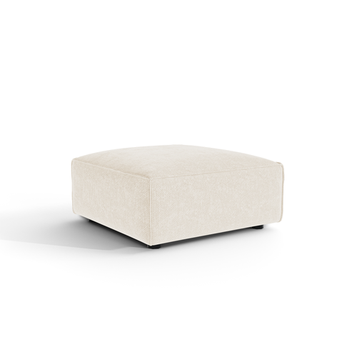 Sia Home - Modulaire poef CUBI - Chenille fluweel - Crème - 90cm