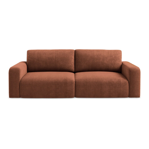 LaMiaSofa 3-zits slaapbank Ostia - chenille stof - terracotta - 244x102x79