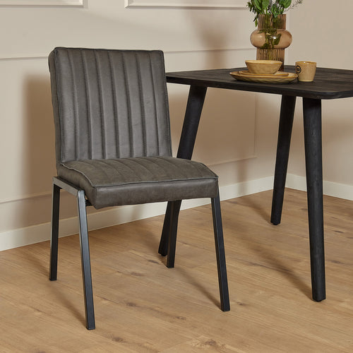 StarFurn Eetkamerstoel Tivoli - Antraciet - 52x65x88cm - Set van 2