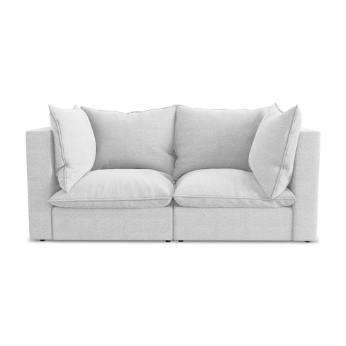 LaMiaSofa Tweezits modulaire bank Ravenna - bouclé - zilver - 180x90x77