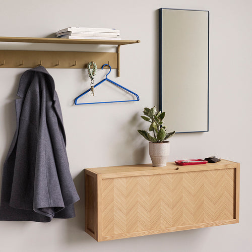 Hübsch schoenenkast Herringbone - mdf/eikenfineer/eikenhout - 100x25xh40cm