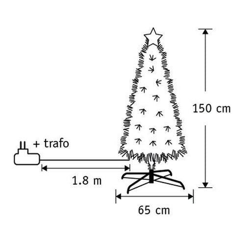 Luca Lighting Mercury Kerstboom met LED Verlichting en Fiber Optic Effect - Kerstversiering voor Binnen met Stervormige Piek - Kunstboom Makkelijk op