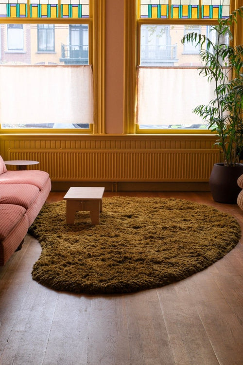 Interieur05 vloerkleed Pilo - hoogpolig - olijfgroen - 200 x 290 cm