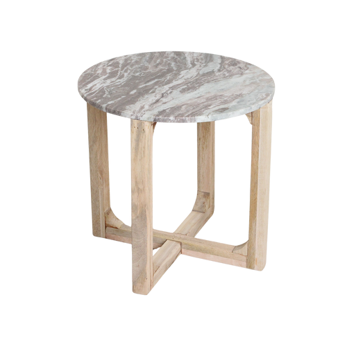 Marmeren bijzettafel rond - fantasy bruin - 50x50x50 cm