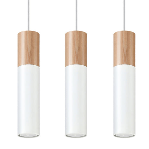 Sollux Lighting Hanglamp PABLO 3 wit - 45x6x90cm