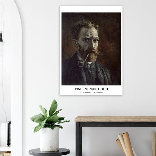 Artfulprints  Vincent van Gogh - Self-portrait with pipe   poster A4 21x29.7 cm - vtwonen shop