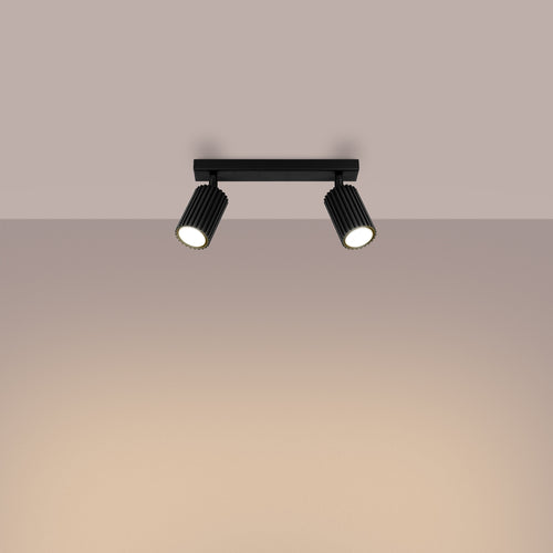 Sollux Lighting Plafondlamp KARBON 2 zwart - 30x6,5x16,5cm