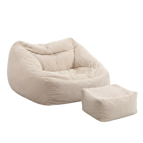Home Deluxe zitzak COSY beige inclusief krukje