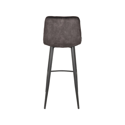 LABEL51 Barkruk Jelt - Antraciet Velvet - Zithoogte 78cm - Set van 2