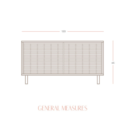 Naan Furniture Dressoir Cala - Natuurlijk ongelakt grenen - 120 cm - 2 deuren - vtwonen shop