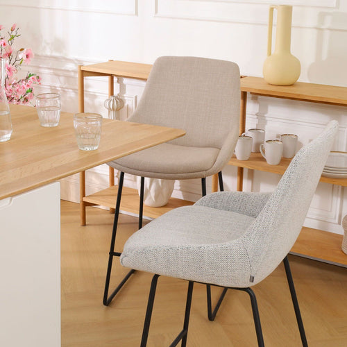 Nolon Nino-Isa Barkruk Beige Gemêleerd - Stof - Zwart Onderstel - 65 cm - vtwonen shop