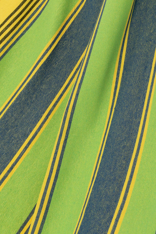J-Line hangmat Strepen - katoen/polyester - groen/geel/blauw