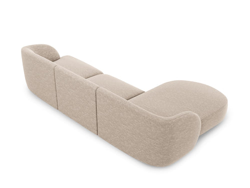Micadoni linker hoekbank Miley 4-zits, chenille, beige - 156x255x70cm