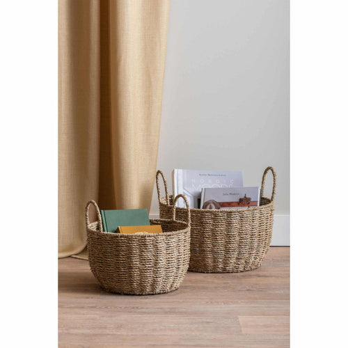 Present Time mand Basket Set Save Medium, Set of 2pcs - naturel - Ø35.5cm - vtwonen shop