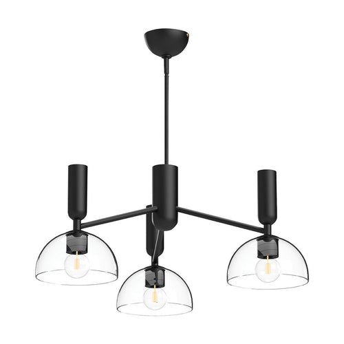 Mehrarmige Pendelleuchte, modernes Mattschwarz, 3 x E27