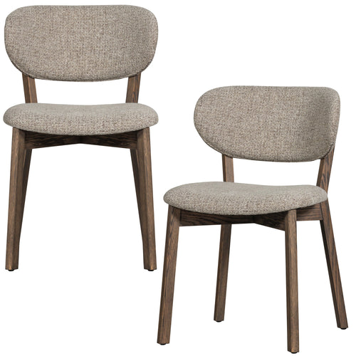 WOOOD eetkamerstoelen houten frame Udar - Donkerbruin - Set van 2 - vtwonen shop