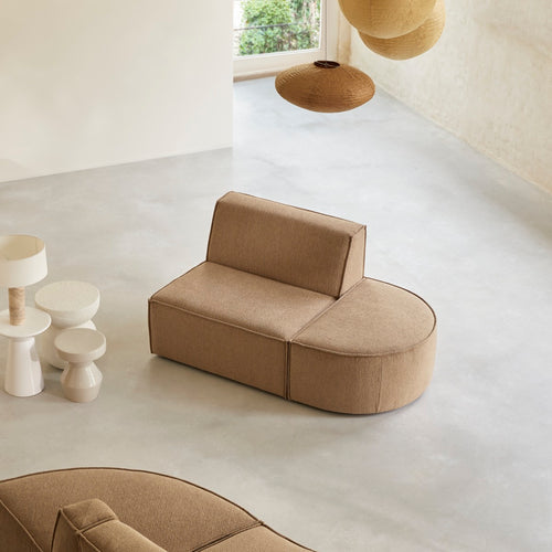 Tikamoon Modulaire loungefauteuil in camelkleurige stof - Bruin