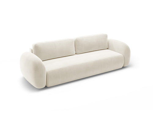 Cosmopolitan Design Slaapbank met opbergdoos Tonale 3-zits, flueel ivoor - 105x262x88cm