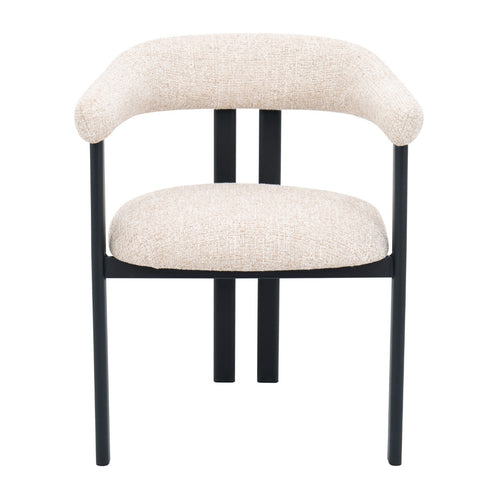 DÉJA Living Eetkamerstoel Odense - Stof - Beige/Zwart - Set van 2