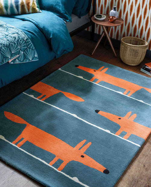 Laagpolig vloerkleed Scion Mr Fox Denim 25318 120x180 cm - vtwonen shop