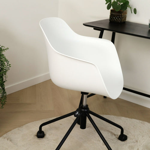 Nolon Nout-Puk Bureaustoel Wit - met Armleuning - Zwart Onderstel - vtwonen shop