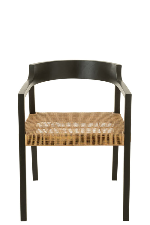 J-Line stoel Emma - hout - zwart/bruin