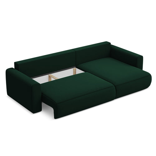 LaMiaSofa hoekbank rechts Perugia - velours - flessengroen - 278x149x82