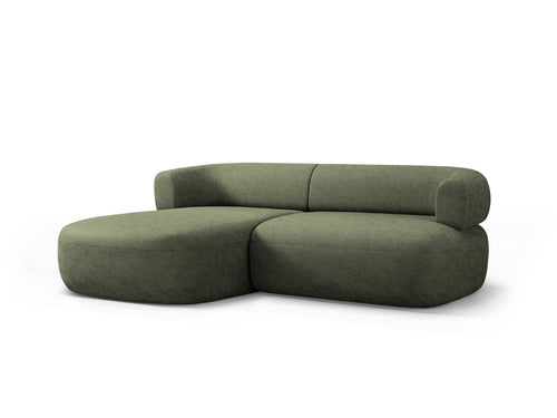 Micadoni linker hoekbank Jenny 5-zits, chenille groente - 145x200x73cm