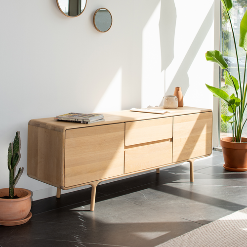 Gazzda Fawn sideboard houten dressoir naturel - 180 x 45 cm - vtwonen shop