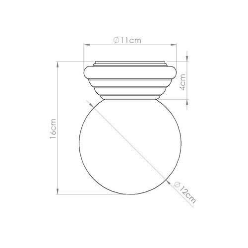 Sollux Lighting Plafondlamp ZORI beige IP44 - 12x16x12cm