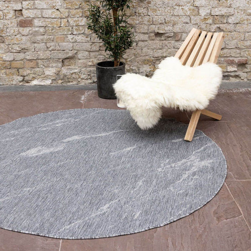 Interieur05 Rond Buitenkleed Marble - Grijs/wit - dubbelzijdig - EVA Interior - 200 x 200 cm - vtwonen shop