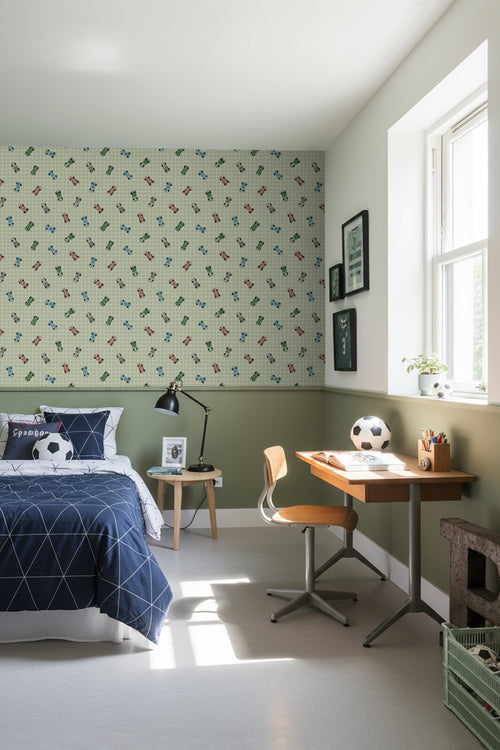 ESTAhome behang race auto's groen - 50 x 900 cm - 131752