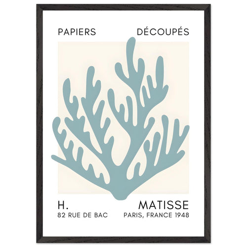 Artfulprints Poster met Lijst Matisse – Coral harmony turquoise   - 50x70 cm - Turquoise