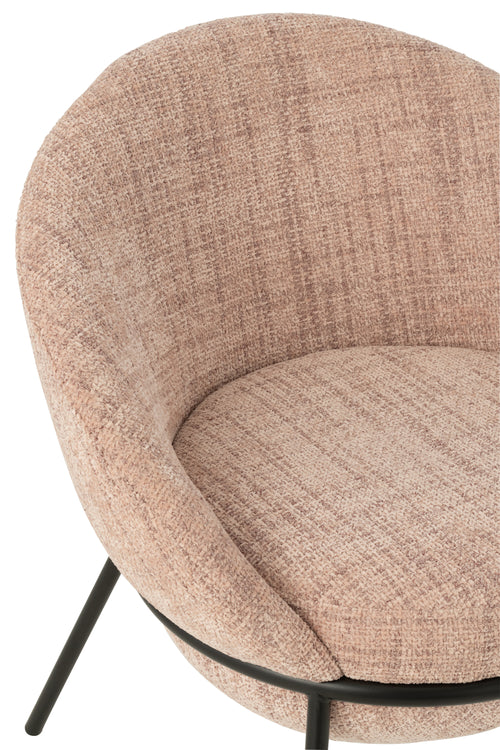 J-Line stoel - ijzer - lichtroze/zwart - vtwonen shop