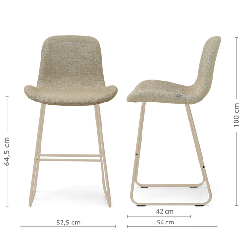 Nolon Nino-Fé barkruk taupe melange - beige onderstel - 65 cm