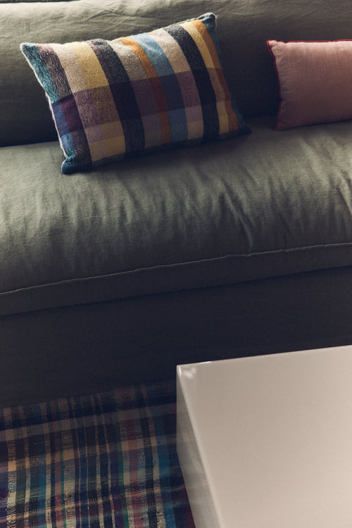 HKLIVING bank Nomad – linen army green – 305cm - vtwonen shop