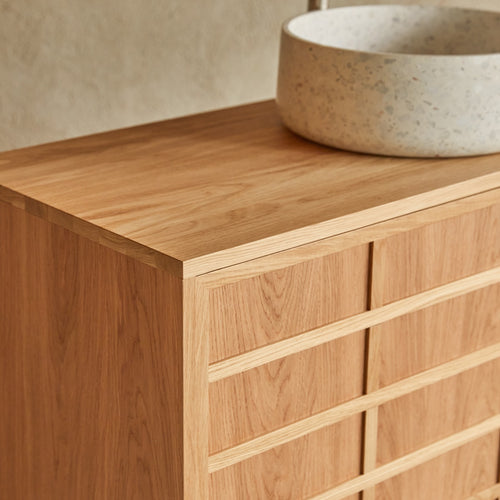 Tikamoon Eikenhouten badkamermeubel 115 cm - Naturel - vtwonen shop