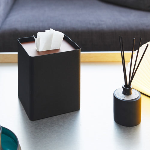 Yamazaki Tissuebox Vierkant - Rin - Zwart - vtwonen shop