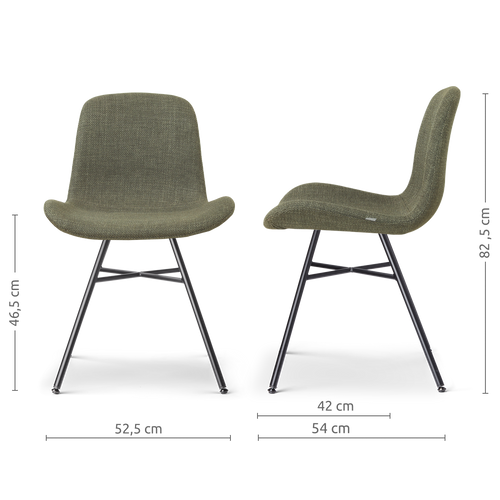 Nolon Noa-Fé eetkamerstoel forestgroen - zwart onderstel - vtwonen shop