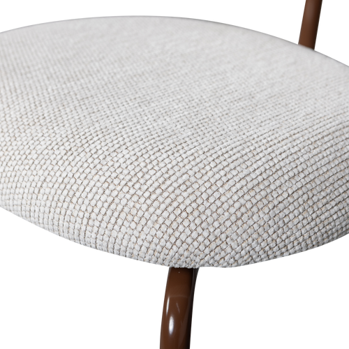 WOOOD eetkamerstoelen Travis - Polyester - Off White - Set van 6