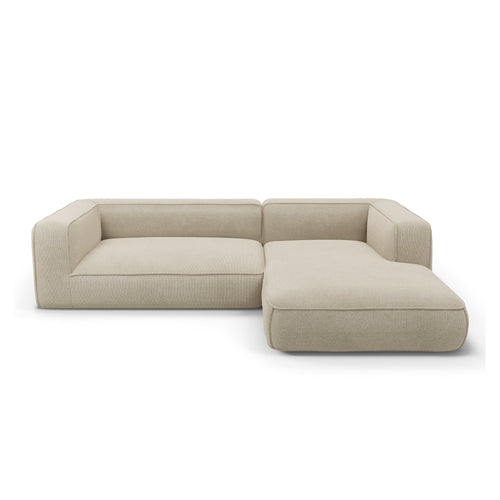 Premium Interiors - Rechthoekige hoekbank SOFIA - kruisweefsel beige 282cm