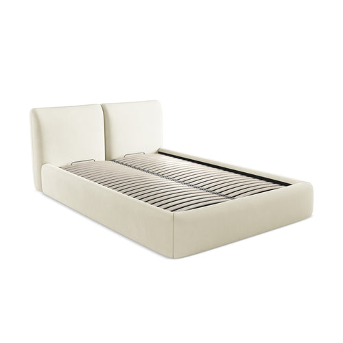 LaMiaSofa Bed met opbergruimte Milano - chenille stof - beige - 160x228x82