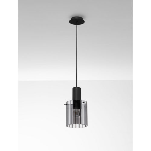 Nova Luce MIRBI Dome hanglamp voor plafond, rookkleurig, zandkleurig zwart, E27, 1x12W