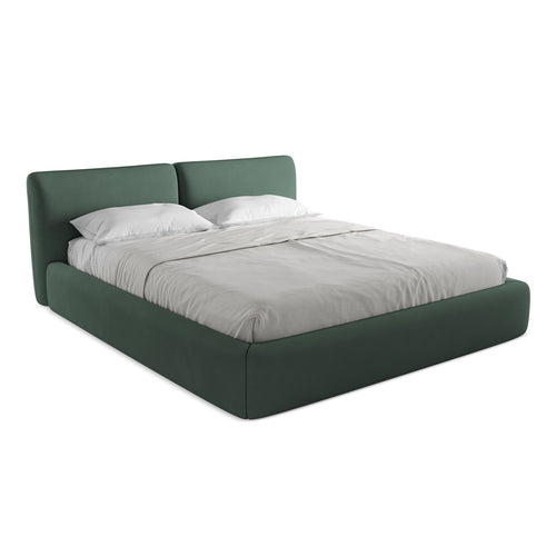 LaMiaSofa Bed met opbergruimte Milano - chenille stof - groente - 200x228x82