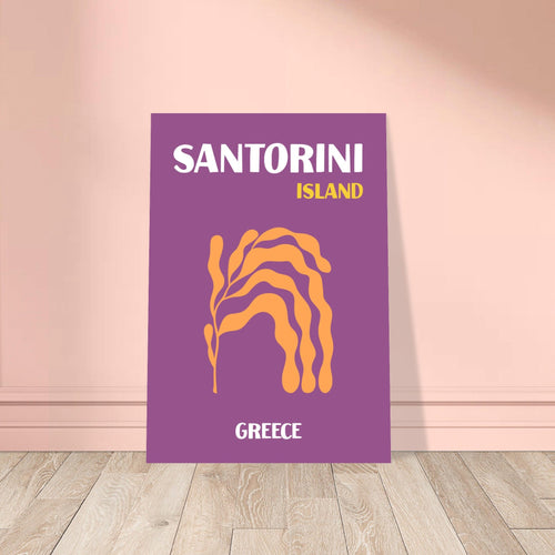 Artfulprints Poster Griekenland - Santorini   - A4 21x29.7 cm - Paars
