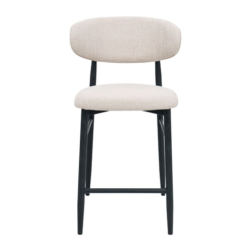 Giga Meubel Barstoel Alexia - Beige/Zwart - Zithoogte 65cm - Set van 2 - vtwonen shop