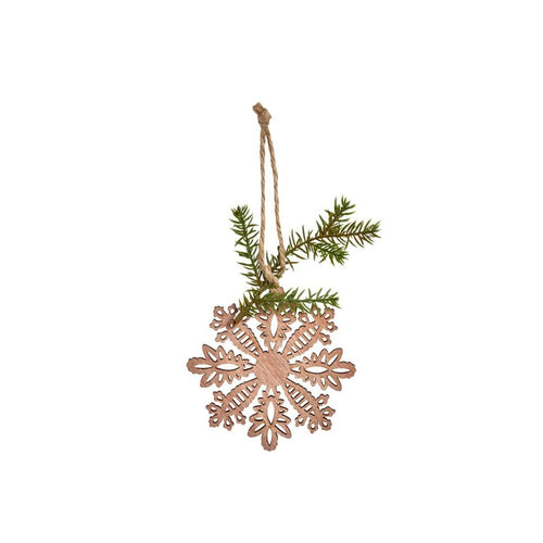 Sia Deco - Flocon Natura Kerst hanglamp - Beige en groen / 20 cm - Beige en groen - Hout - H20 - vtwonen shop