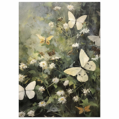Artfulprints  Butterflies in flowerfield   poster A4 21x29.7 cm - vtwonen shop