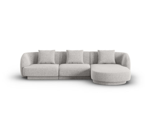 Cosmopolitan Design rechter hoekbank Tulum 4-zits, chenille, lichtgrijs - 156x255x70cm