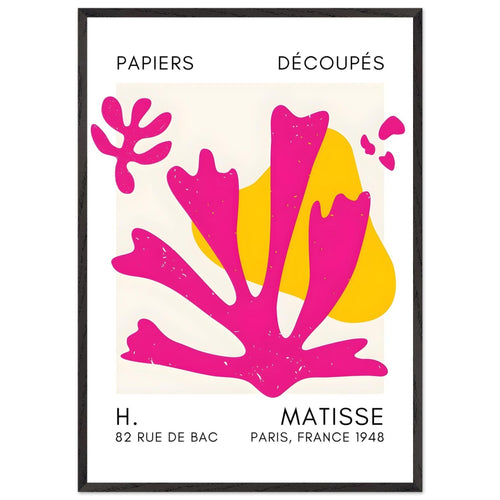 Artfulprints Poster met Lijst Matisse – Abstract bloom pink   - 70x100 cm - Roze